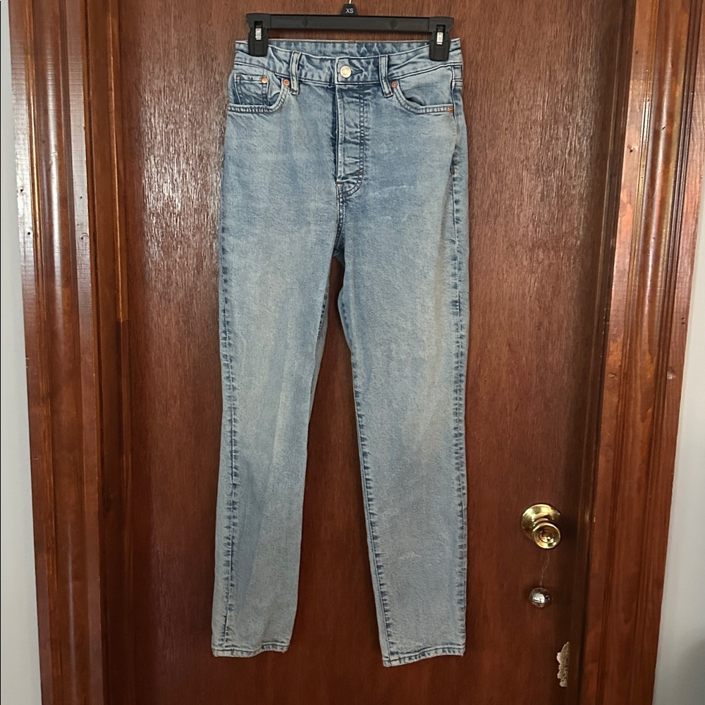 H&M Denim Mom Jeans with button fly.
